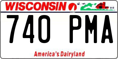 WI license plate 740PMA