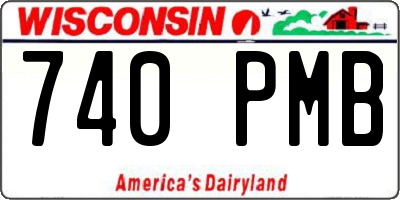 WI license plate 740PMB