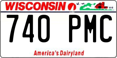 WI license plate 740PMC