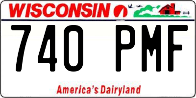 WI license plate 740PMF