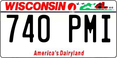 WI license plate 740PMI