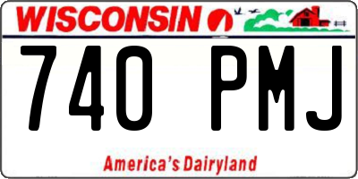 WI license plate 740PMJ
