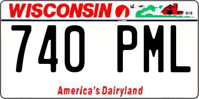 WI license plate 740PML