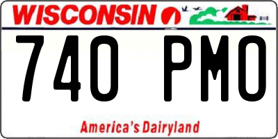 WI license plate 740PMO