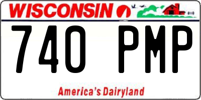 WI license plate 740PMP