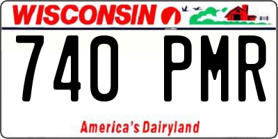 WI license plate 740PMR
