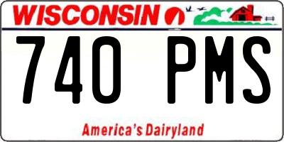 WI license plate 740PMS