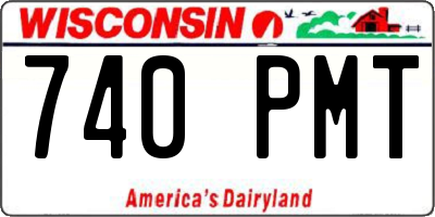 WI license plate 740PMT