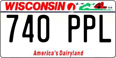 WI license plate 740PPL
