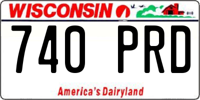 WI license plate 740PRD