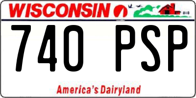 WI license plate 740PSP