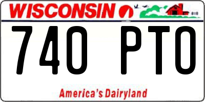 WI license plate 740PTO