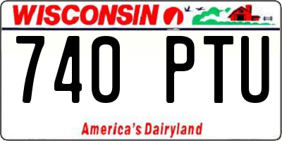 WI license plate 740PTU