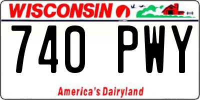 WI license plate 740PWY