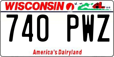 WI license plate 740PWZ