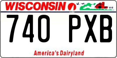 WI license plate 740PXB