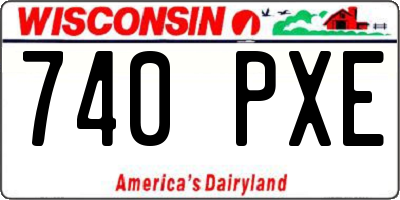 WI license plate 740PXE