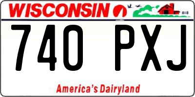 WI license plate 740PXJ