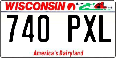WI license plate 740PXL