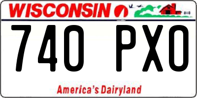 WI license plate 740PXO
