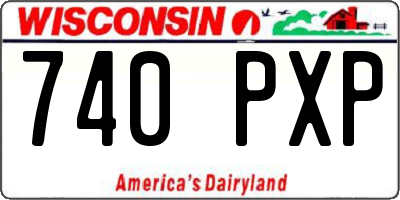 WI license plate 740PXP
