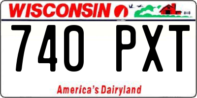 WI license plate 740PXT