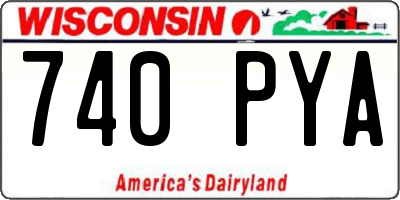 WI license plate 740PYA