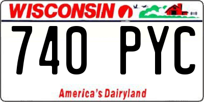 WI license plate 740PYC