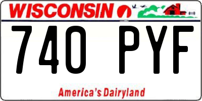 WI license plate 740PYF