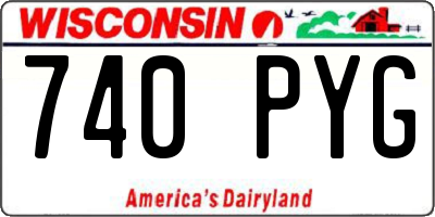 WI license plate 740PYG