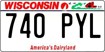 WI license plate 740PYL