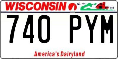 WI license plate 740PYM