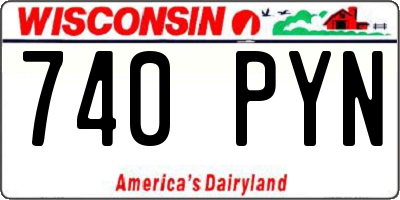 WI license plate 740PYN