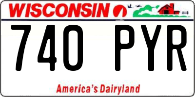 WI license plate 740PYR
