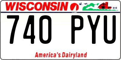 WI license plate 740PYU