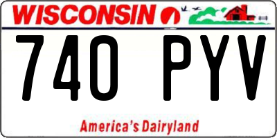 WI license plate 740PYV