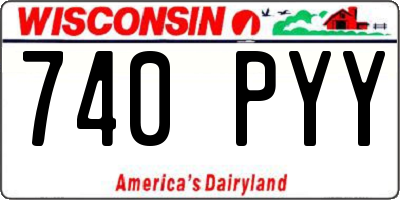 WI license plate 740PYY