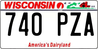 WI license plate 740PZA