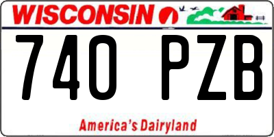 WI license plate 740PZB