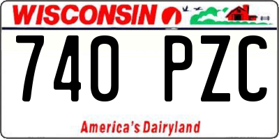 WI license plate 740PZC