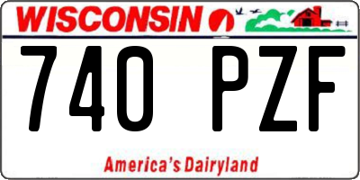 WI license plate 740PZF