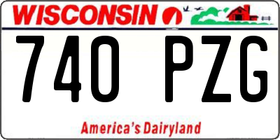 WI license plate 740PZG