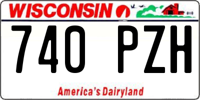WI license plate 740PZH