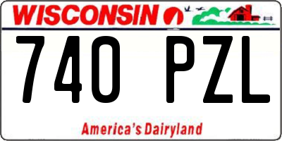 WI license plate 740PZL