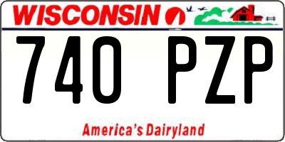WI license plate 740PZP