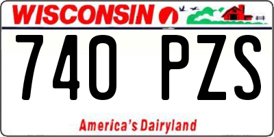 WI license plate 740PZS