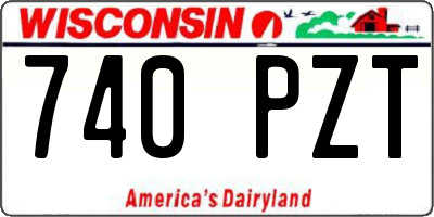 WI license plate 740PZT