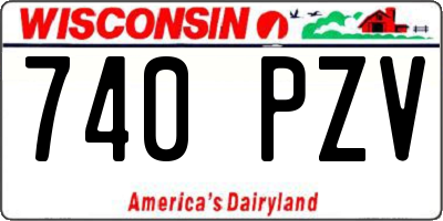WI license plate 740PZV