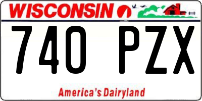 WI license plate 740PZX