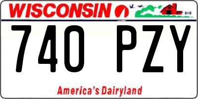 WI license plate 740PZY